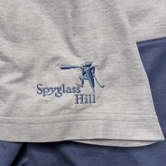 Travis Mathew Spyglass Hill Polo Shirt Mens XXL Blue Gray Golf Performance - Picture 2 of 8